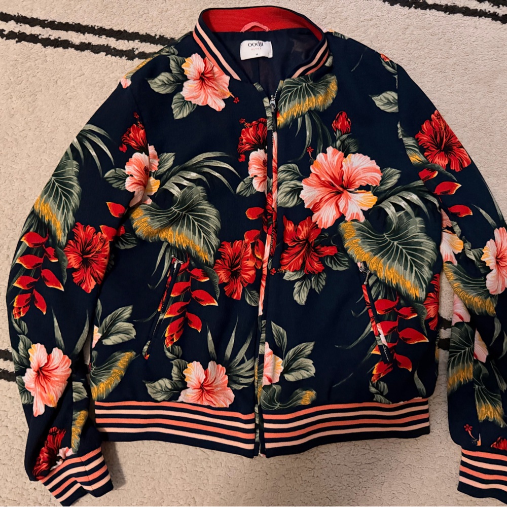 floral print bomber jacket